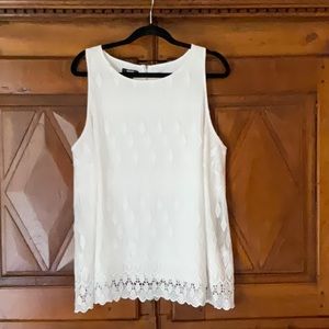 Sleeveless White Tunic Top